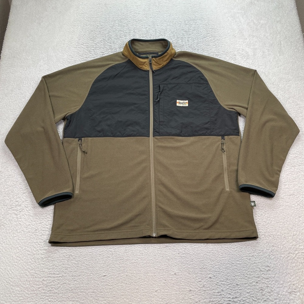Howler Bros Talisman Grid Fleece Jacket Mens Size XL Olive Full Zip Outdoor